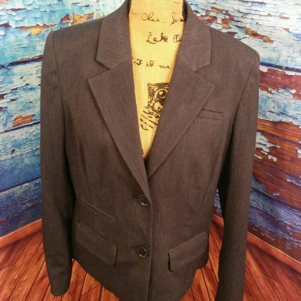 EDDIE BAUER women herringbone blazer jacket casual